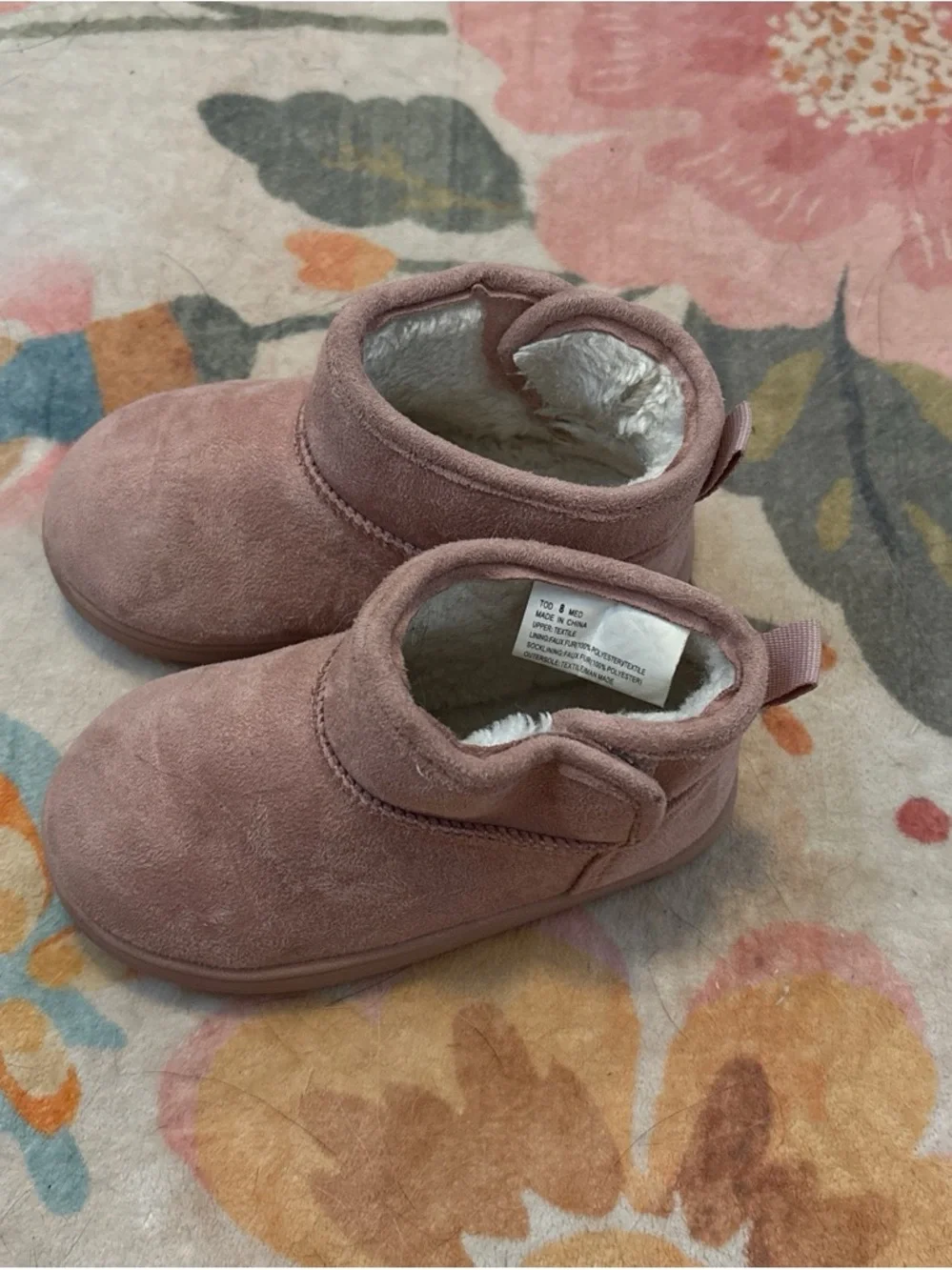 Blush Pink Suede Ankle Boots